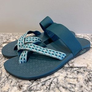 Chaco Women's Teal Woven Strap Slide Sandals